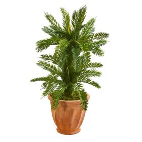 Double Cycas Artificial Plant in Terra Cotta Planter