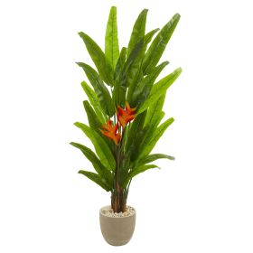Heliconia Artificial Plant in Sand Stone Finish Planter
