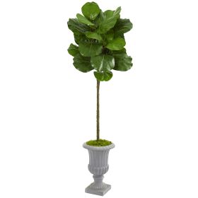 Fiddle Leaf Artificial Tree in Decorative Urn