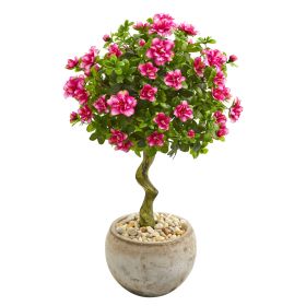 Azalea Artificial Topiary Tree in Bowl Planter