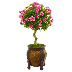 Azalea Artificial Topiary Tree in Decorative Planter