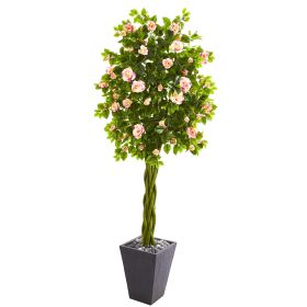 Rose Artificial Tree in Slate Planter