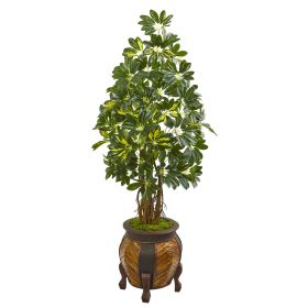 Schefflera Artificial Tree in Decorative Planter