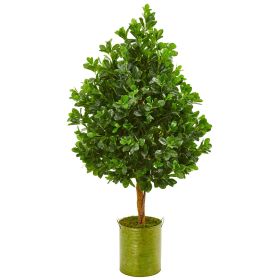 Ever Green Artificial Tree in Metal Planter