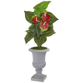 Anthurium Artificial Plant in Decorative Urn (RealTouch)