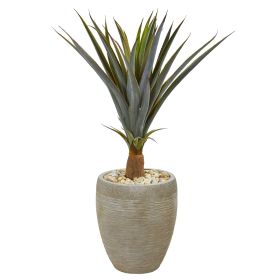 Agave Succulent Artificial Plant in Sandstone Planter