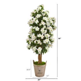Azalea Artificial Tree in Farmhouse Planter