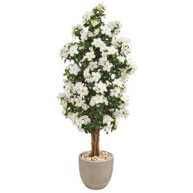 Azalea Artificial Tree in Sand Stone Planter