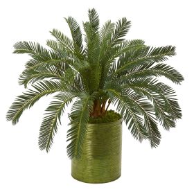 Cycas Artificial Plant in Metal Planter