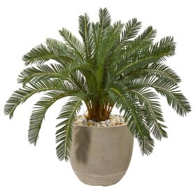 Cycas Artificial Plant in Sandstone Planter