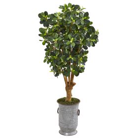 Panda Artificial Ficus Tree in Metal Urn