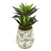 Double Agave Artificial Plant in Decorative Planter