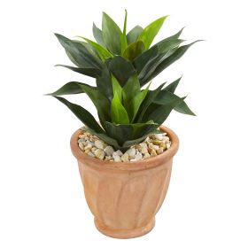 Double Agave Artificial Plant in Terra Cotta Planter