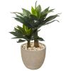Double Agave Artificial Plant in Sand Stone Planter