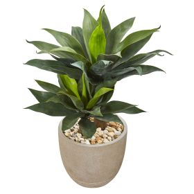 Double Agave Artificial Plant in Sand Stone Planter