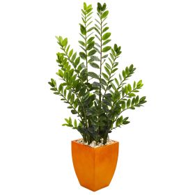 Zamioculcas Artificial Plant in Orange Planter