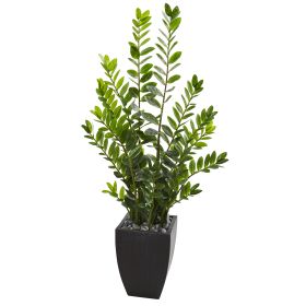 Zamioculcas Artificial Plant in Black Planter