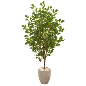 Oak Artificial Tree in Sand Colo Red Planter