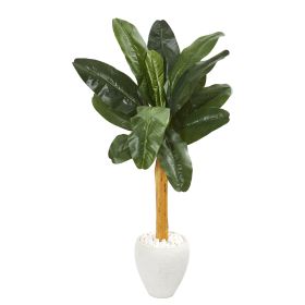 Banana Artificial Tree in White Planter