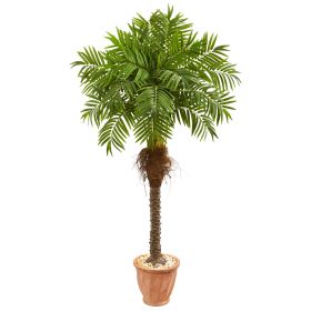 Robellini Palm Artificial Tree in Terra Cotta Planter