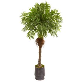 Robellini Palm Artificial Tree in Metal Planter
