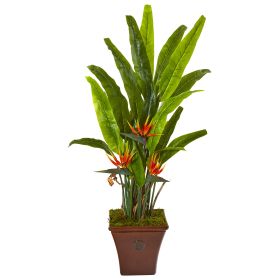 Bird of Paradise Artificial Plant in Brown Planter