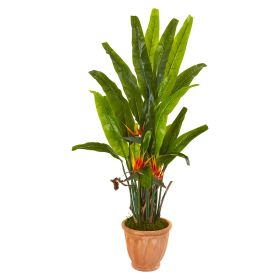 Bird of Paradise Artificial Plant in Terra Cotta Planter