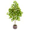 Lemon Artificial Tree in Stoneware Planter