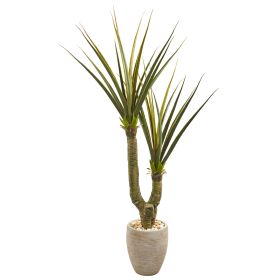 Yucca Artificial Plant in Sand Colo Red Planter
