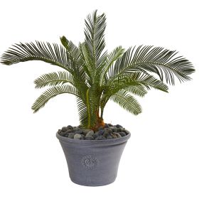 Cycas Artificial Plant in Gray Planter