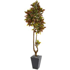 Croton Artificial Tree in Slate Planter