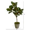 Magnolia Leaf Artificial Tree in Olive Green Planter