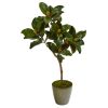 Magnolia Leaf Artificial Tree in Olive Green Planter