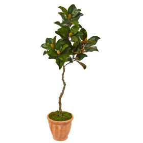 Magnolia Artificial Tree in Orange Planter