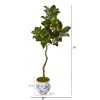 Magnolia Artificial Tree in Vintage Floral Planter