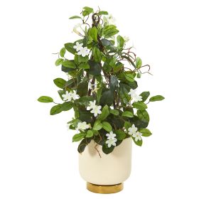 Stephanotis Artificial Plant in White Designer Bowl