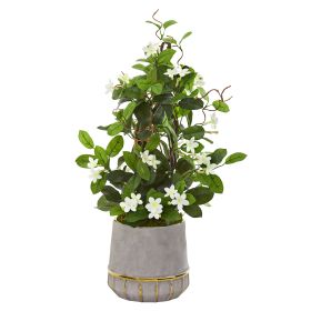Stephanotis Artificial Plant in Stoneware Planter