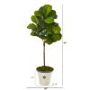 Fiddle Leaf Artificial Tree in Planter (Real Touch)