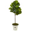 Fiddle Leaf Artificial Tree in Planter (Real Touch)