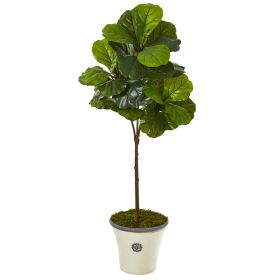 Fiddle Leaf Artificial Tree in Planter (Real Touch)