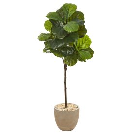 Fiddle Leaf Tree in Sandstone Planter (Real Touch)