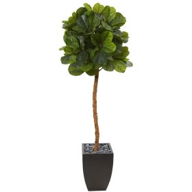 Fiddle Leaf Tree in Black Planter (Real Touch)