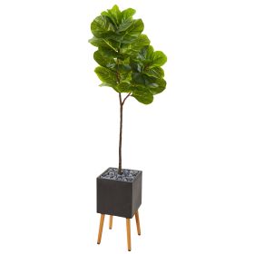 Fiddle Leaf Tree in Planter with Stand (Real Touch)