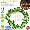 Artificial Ivy Battery Powered String Lights 180Pcs Leaves 50Pcs LED Beads Fake Leaf Fairy Lamps DIY Decorative Night Light For Wedding Kitchen Wall D