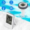 Wireless Floating Pool Thermometer With Easy Reading Digital Indoor Monitor IP68 Waterproof 196FT Transmission Range For Swimming Pool Ponds Aquarium