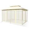 10 Feet x 13 Feet Tent Canopy Shelter with Removable Netting Sidewall - Beige