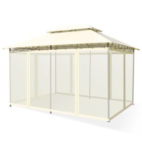 10 Feet x 13 Feet Tent Canopy Shelter with Removable Netting Sidewall - Beige