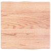 Table Top Light Brown 15.7"x15.7"x(0.8"-1.6") Treated Solid Wood Live Edge - Brown