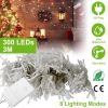 3M 300 LEDs String Curtain Light IP44 String Fairy Lights Party Xmas Decor Lamps - 1 Pack