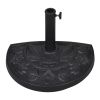 Resin Half Round Parasol Base - Black